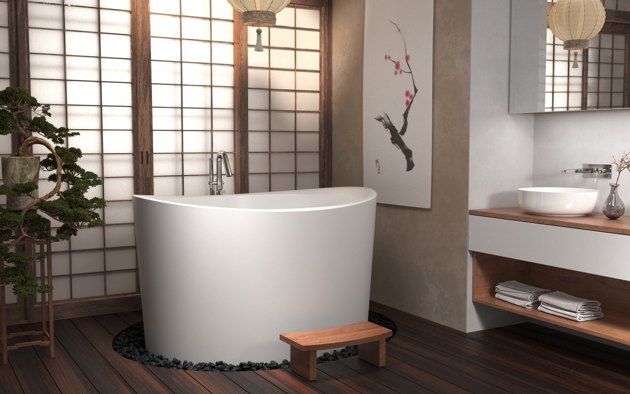 Teak Japanese Style Bathroom Vanity